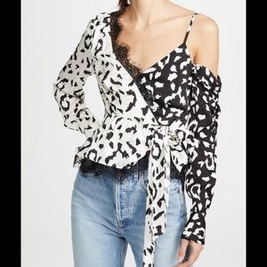 Self-portrait leopard wrap top